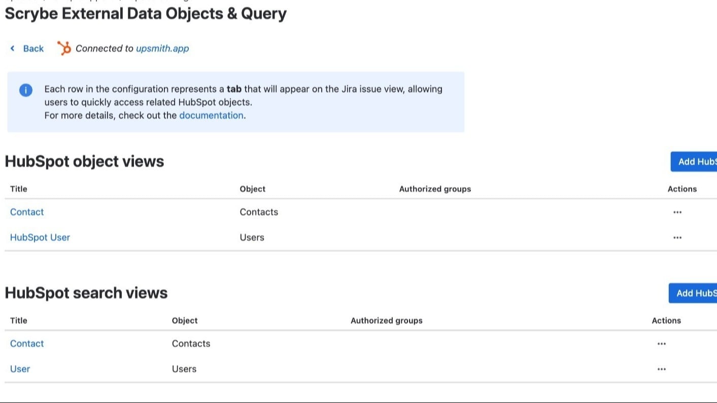 Configure HubSpot views in Jira